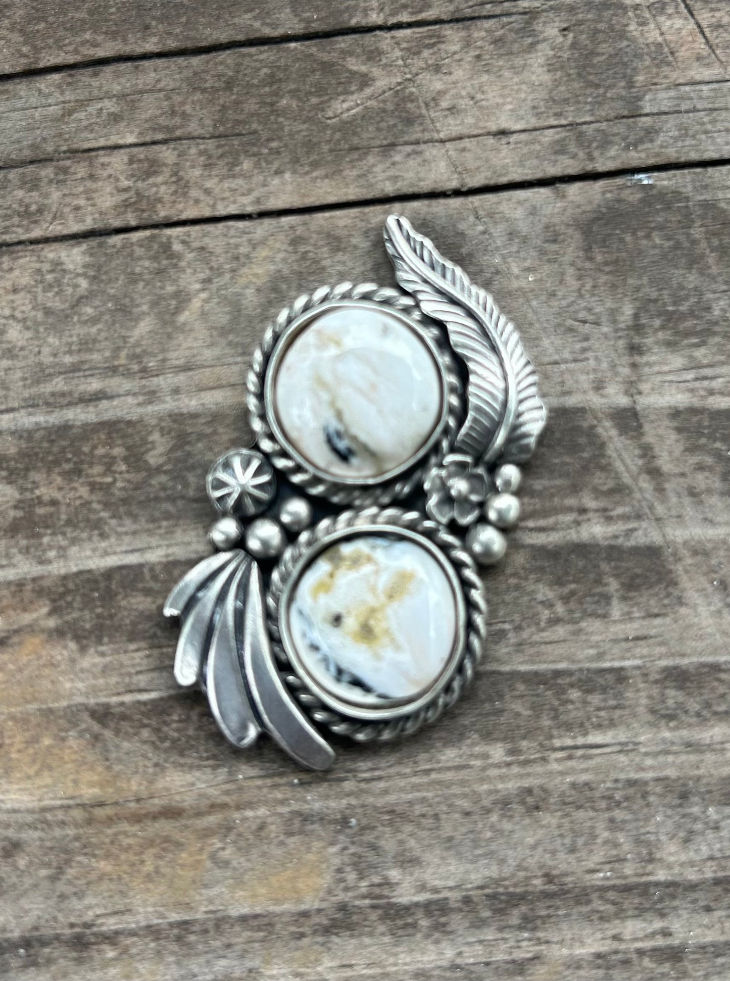 White Buffalo Ring, Finished In Your Size With Double Band