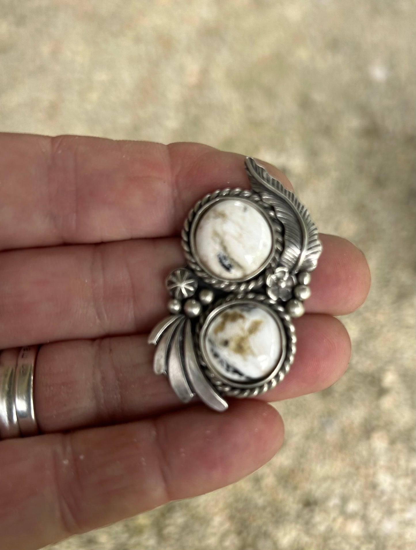 White Buffalo Ring, Finished In Your Size With Double Band
