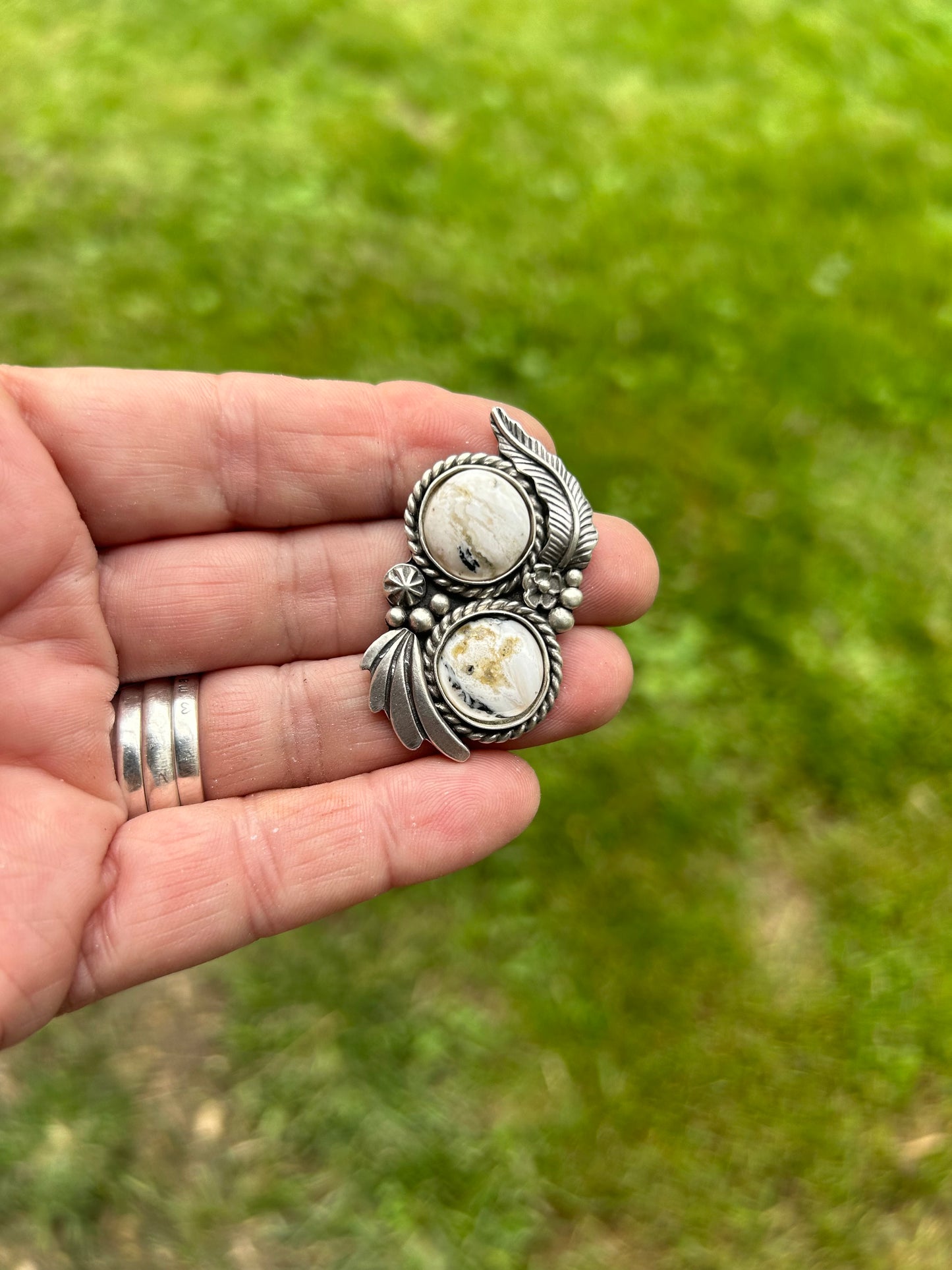 White Buffalo Ring, Finished In Your Size With Double Band