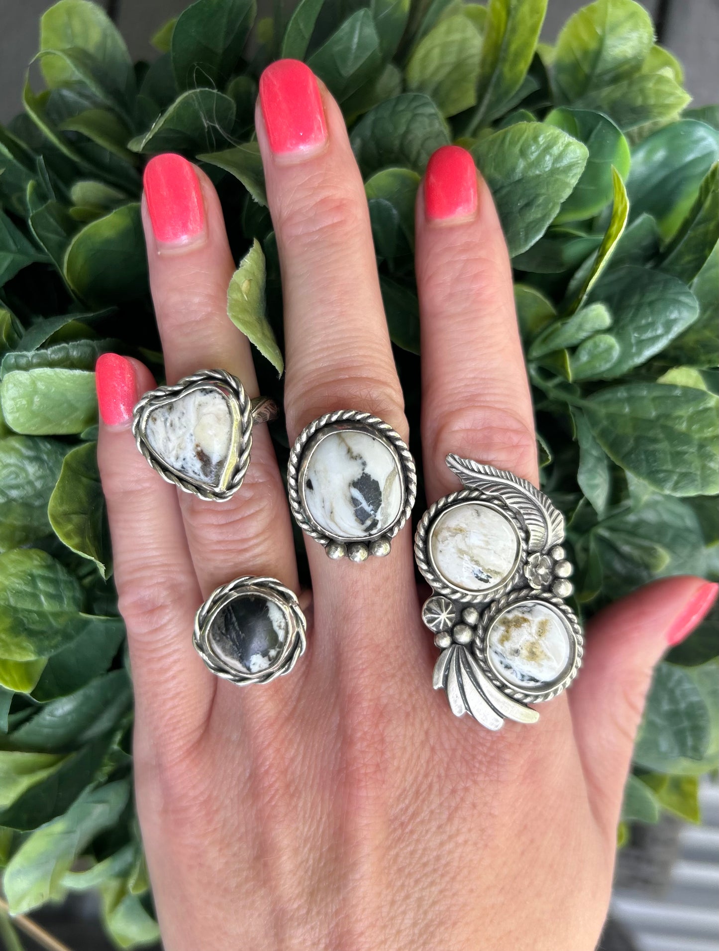 White Buffalo Ring, Finished In Your Size With Double Band