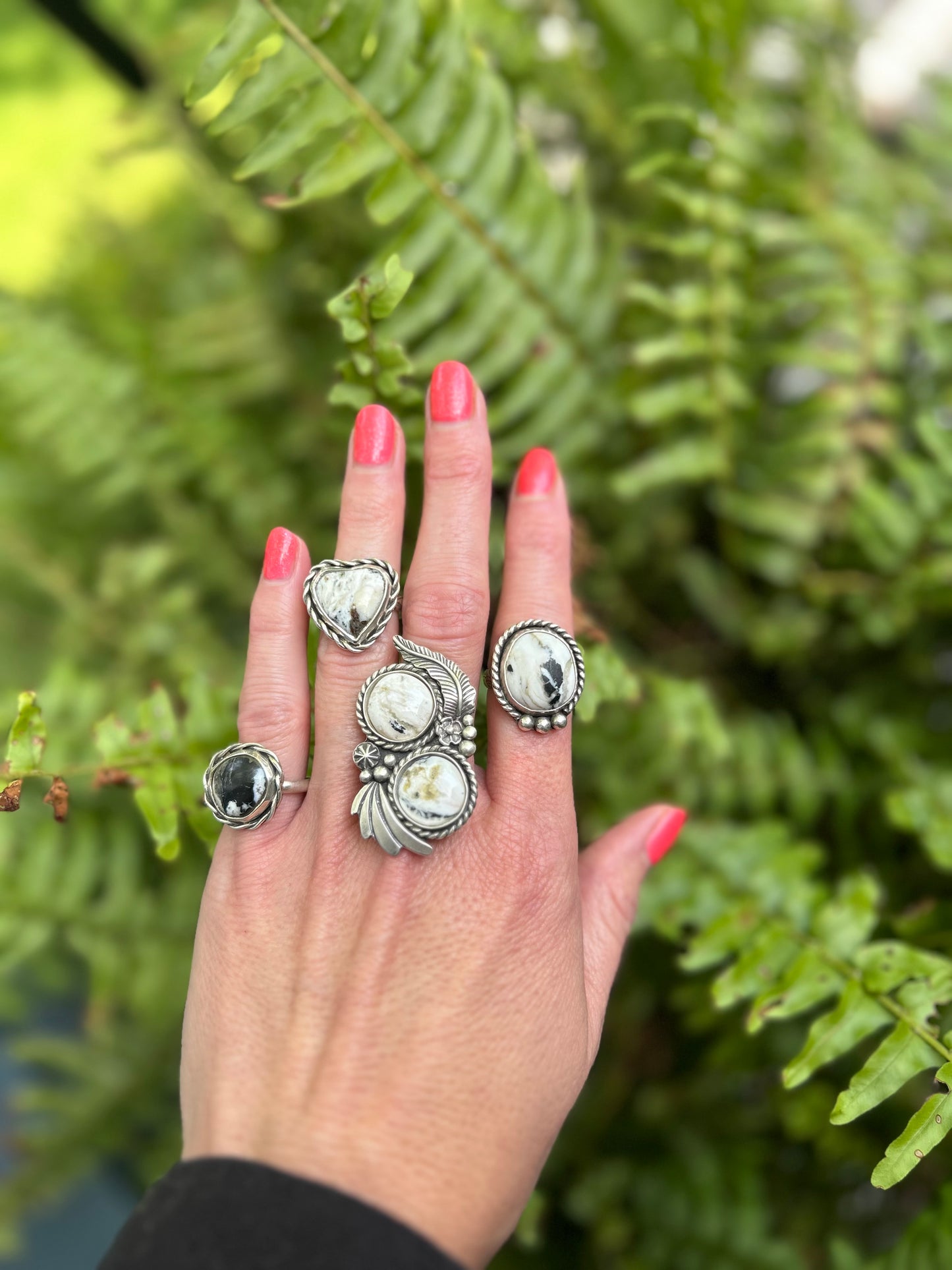 White Buffalo Ring, Finished In Your Size With Double Band