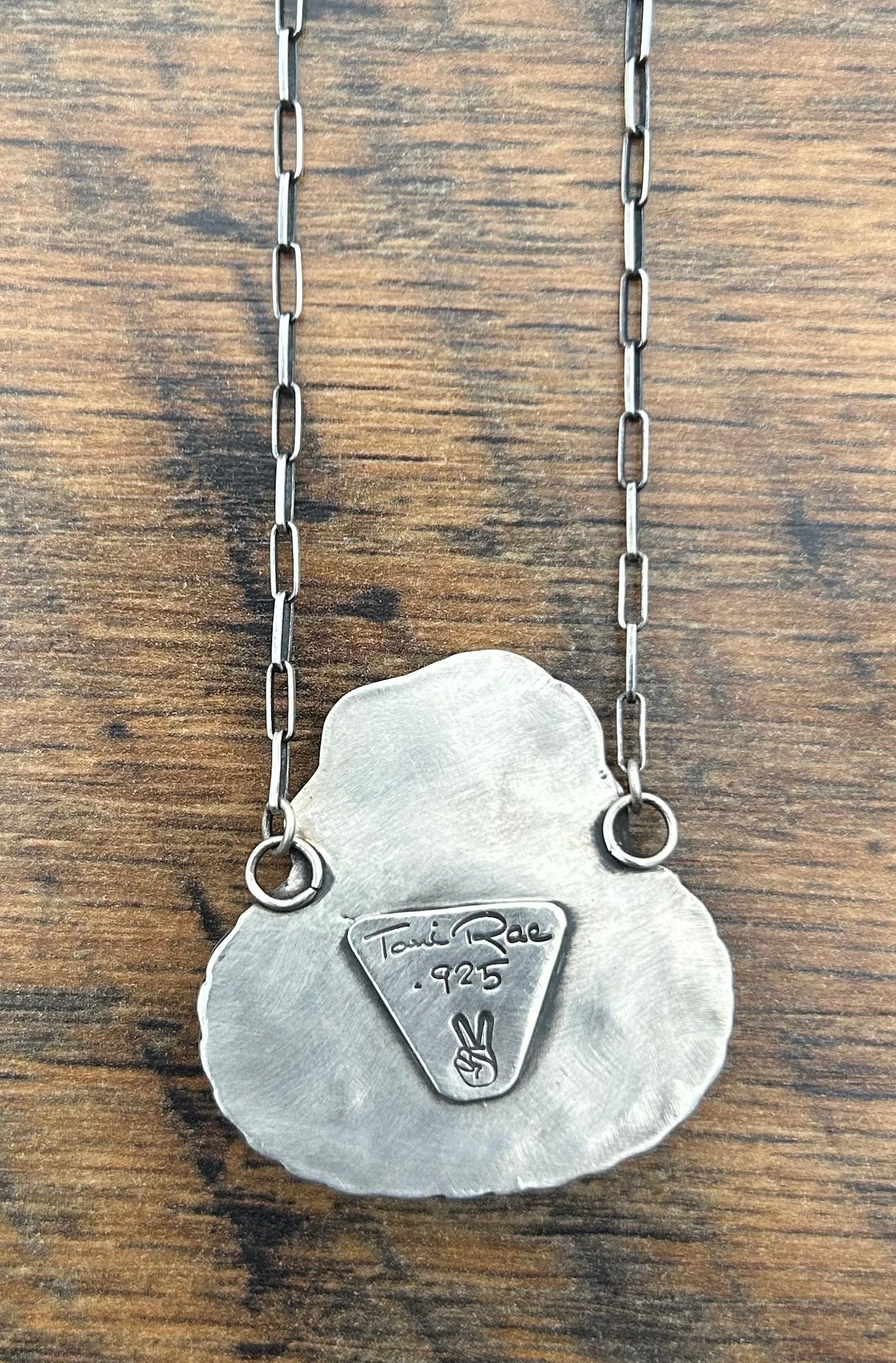 The Beeba Pendant Necklace, Sterling Silver Bison and White Buffalo Stone on 18” Paperclip Chain