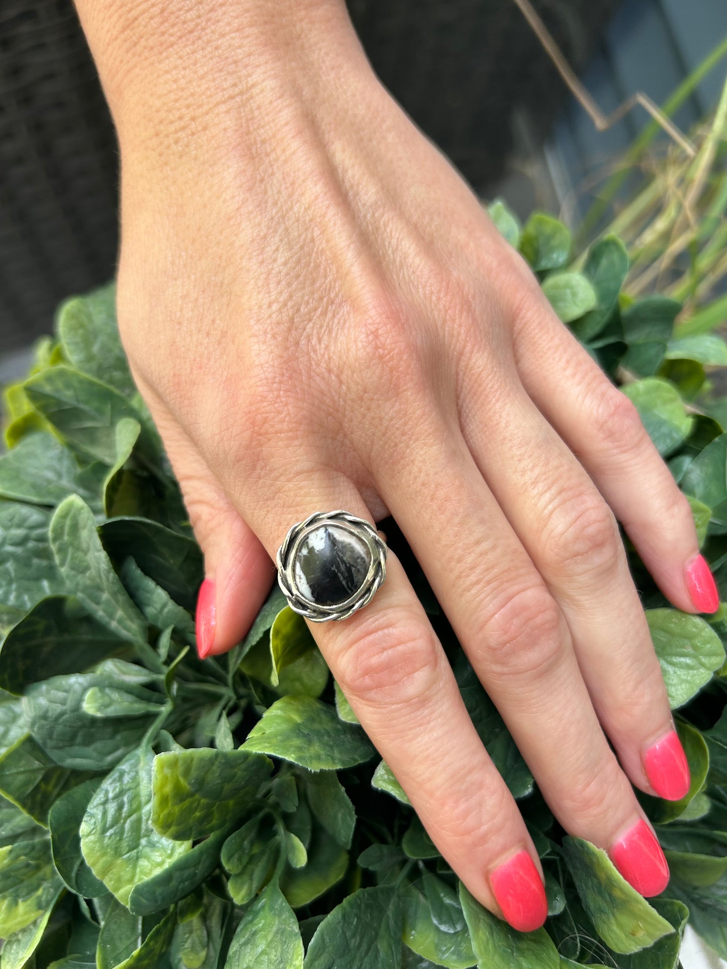 The Tadeo Ring, White Buffalo, Hand Twisted Wire, Simple Band, US 7 1/4