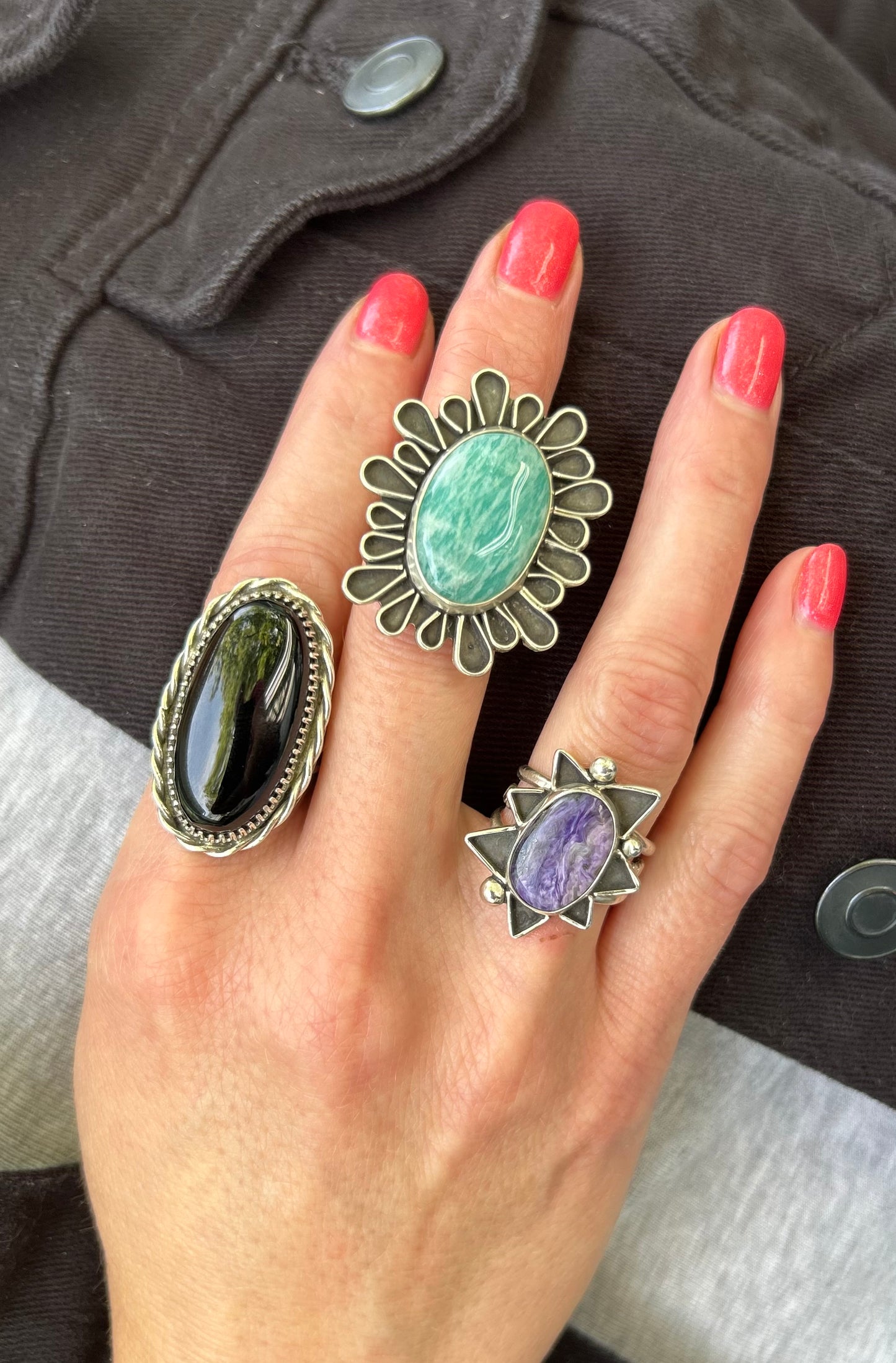 US Size 9 1/4 Aventurine Bloom Ring