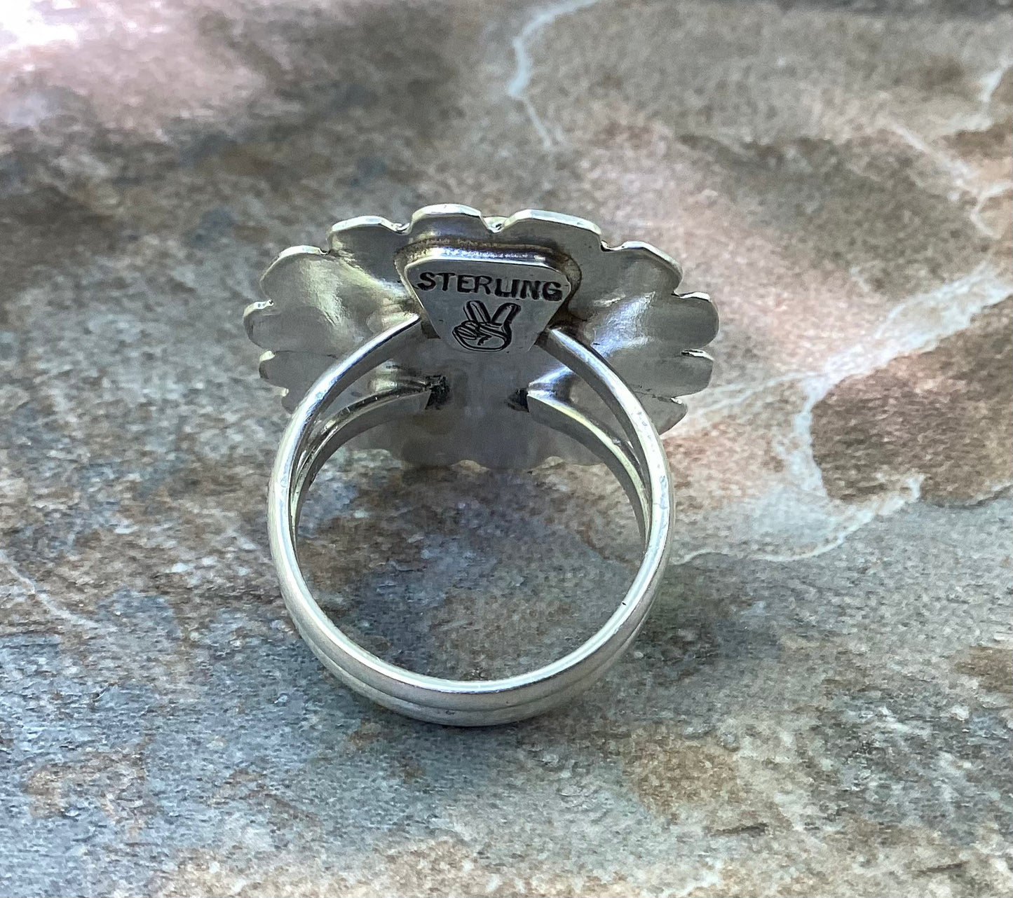 The Shiloh Ring, Sierra Nevada Turquoise, Double Band, US 7 3/4