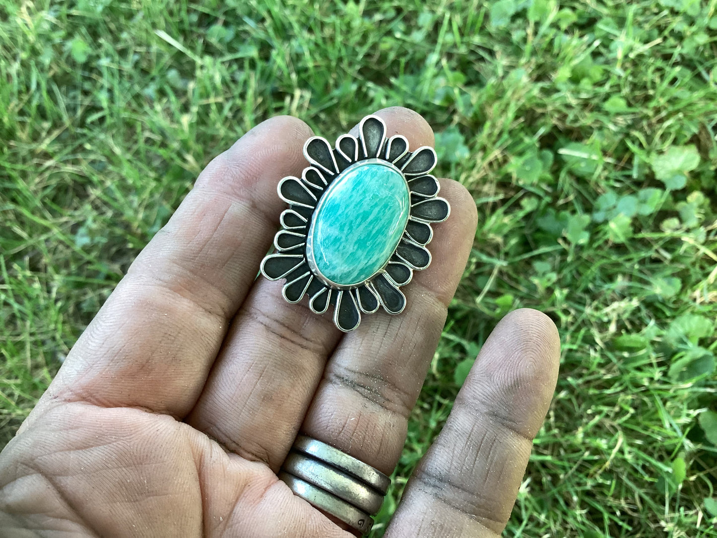 US Size 9 1/4 Aventurine Bloom Ring